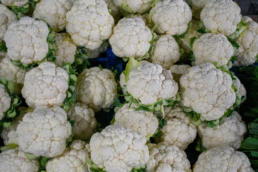 Fresh cauliflower selected for export packing